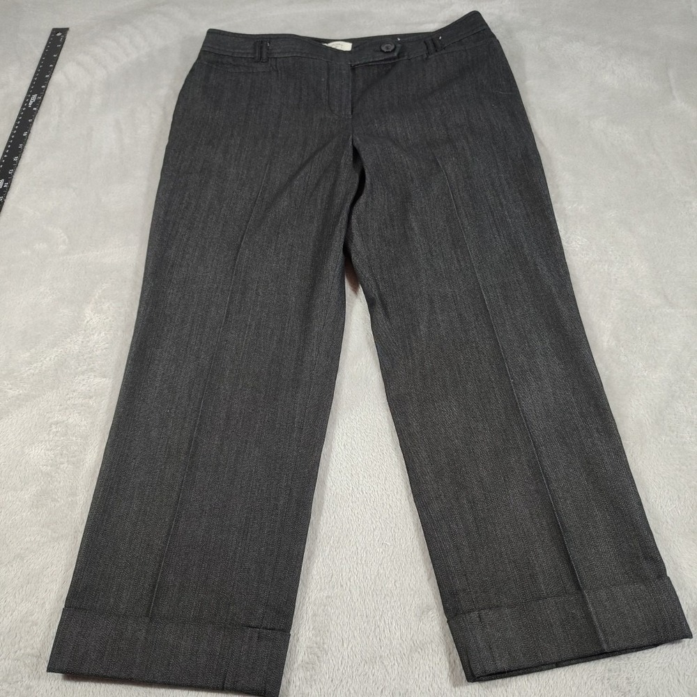 Ann Taylor LOFT Marisa Pants Ladies 12 Black Career Cuffed Work Standard Comfort